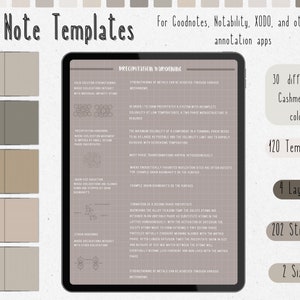 cyfrowy pakiet szablonów notatek Cornell do robienia notatek na iPadzie, zeszyt do nauki, kompatybilny z notatkami akademickimi GoodNotes dla Notability Portrait