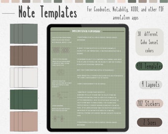 Digital Note Template, Pastel Cornell Notes, Student Note Taking, iPad ...