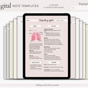 cyfrowy pakiet szablonów notatek Cornell do robienia notatek na iPadzie, zeszyt do nauki, kompatybilny z notatkami akademickimi GoodNotes dla Notability Portrait
