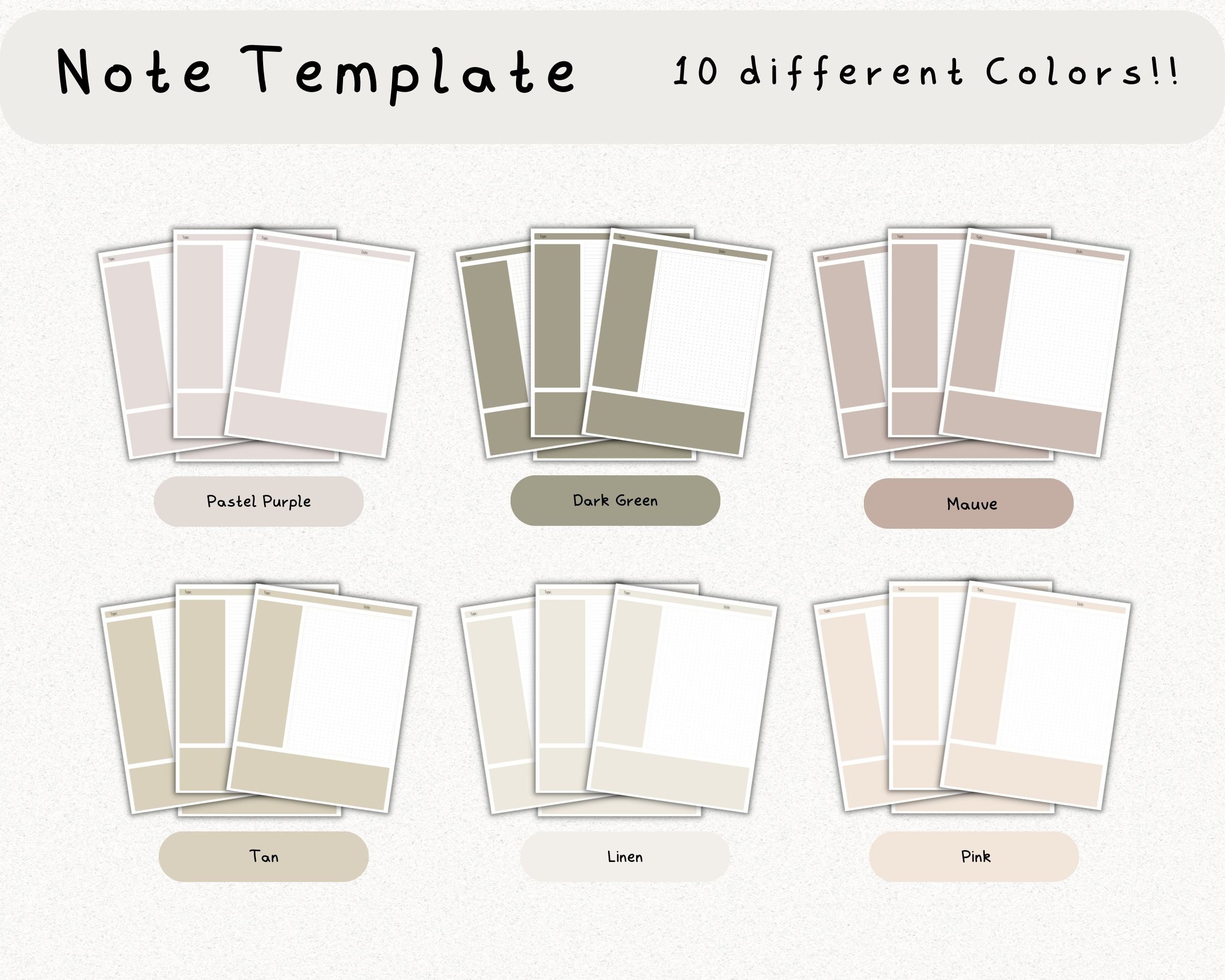 Digital Note Template Cornell Notes Student Note Taking - Etsy