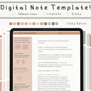 cyfrowy pakiet szablonów notatek Cornell do robienia notatek na iPadzie, zeszyt do nauki, kompatybilny z notatkami akademickimi GoodNotes dla Notability Portrait