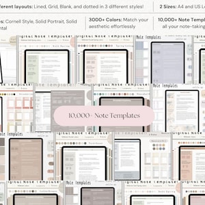 Digital Cornell Note Template Bundle for iPad Note Taking Study ...