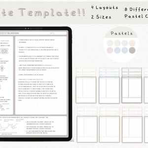 Digital Note Template, Cornell Notes, Student Note Taking, iPad ...