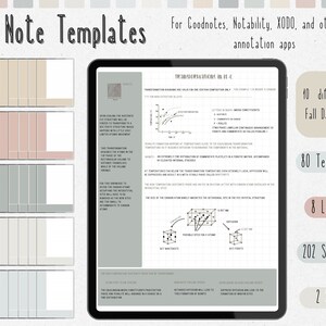 cyfrowy pakiet szablonów notatek Cornell do robienia notatek na iPadzie, zeszyt do nauki, kompatybilny z notatkami akademickimi GoodNotes dla Notability Portrait