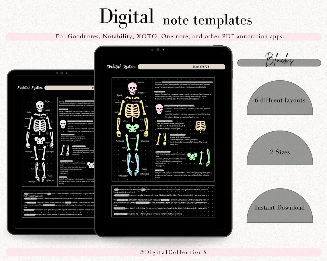 Digital Cornell Note Template Bundle for iPad Note Taking Study ...