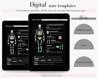 Cornell Notes Template Bundle for GoodNotes, Notability (Digital Download)