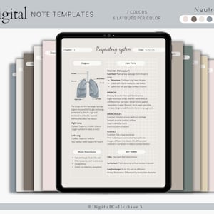 cyfrowy pakiet szablonów notatek Cornell do robienia notatek na iPadzie, zeszyt do nauki, kompatybilny z notatkami akademickimi GoodNotes dla Notability Portrait