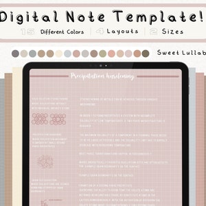 cyfrowy pakiet szablonów notatek Cornell do robienia notatek na iPadzie, zeszyt do nauki, kompatybilny z notatkami akademickimi GoodNotes dla Notability Portrait