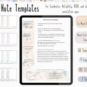 cyfrowy pakiet szablonów notatek Cornell do robienia notatek na iPadzie, zeszyt do nauki, kompatybilny z notatkami akademickimi GoodNotes dla Notability Portrait