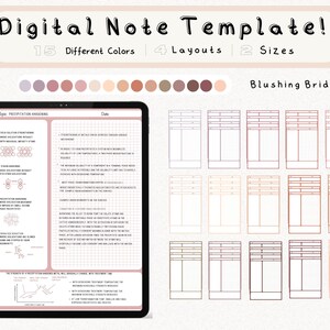 cyfrowy pakiet szablonów notatek Cornell do robienia notatek na iPadzie, zeszyt do nauki, kompatybilny z notatkami akademickimi GoodNotes dla Notability Portrait