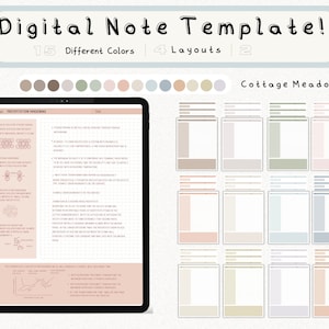 cyfrowy pakiet szablonów notatek Cornell do robienia notatek na iPadzie, zeszyt do nauki, kompatybilny z notatkami akademickimi GoodNotes dla Notability Portrait