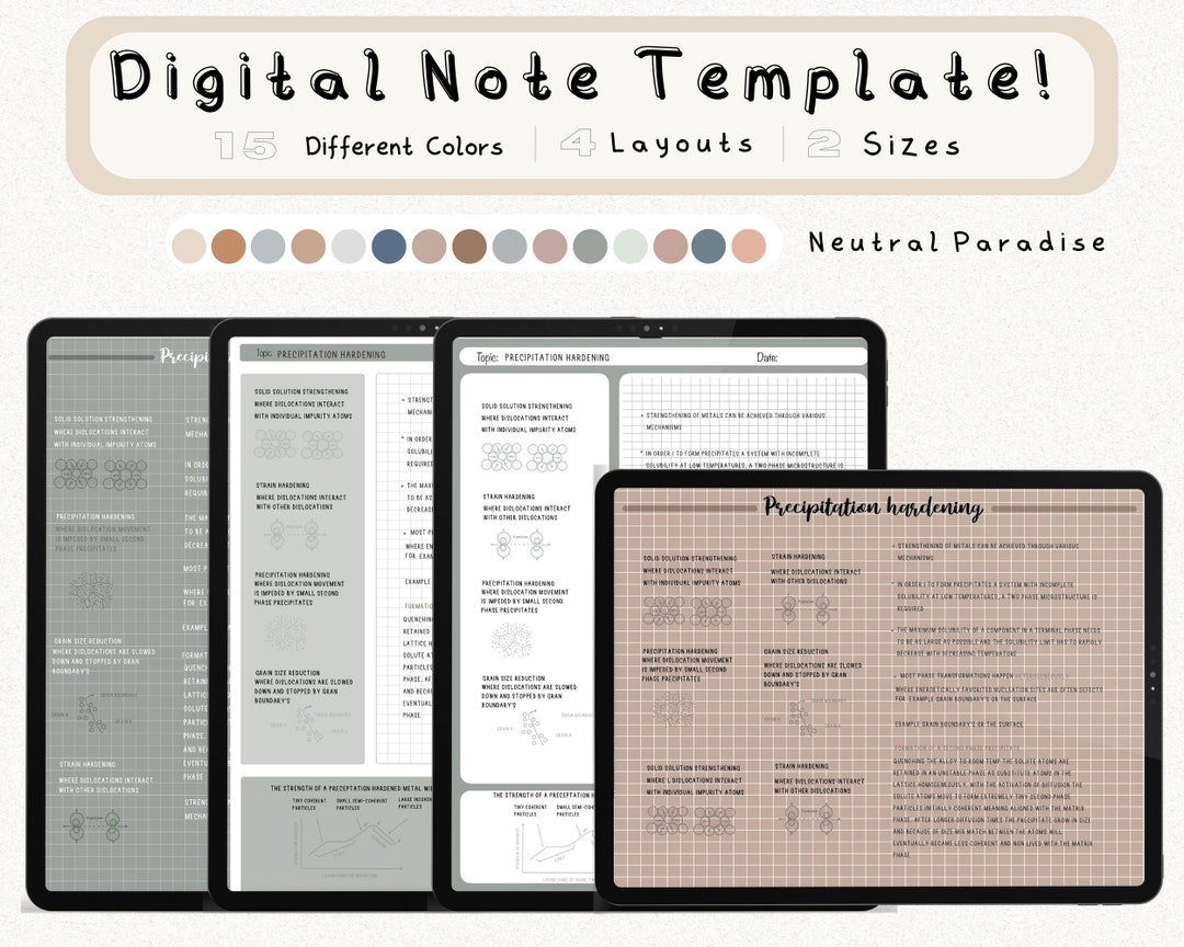 Digital Note Template, Cornell Notes, Student Note Taking, iPad ...