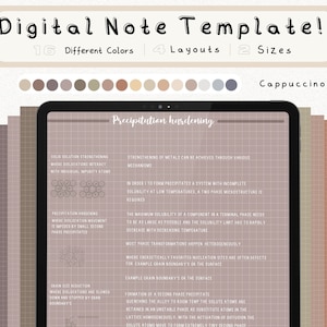 cyfrowy pakiet szablonów notatek Cornell do robienia notatek na iPadzie, zeszyt do nauki, kompatybilny z notatkami akademickimi GoodNotes dla Notability Portrait