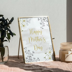Happy Mother&#39;s Day Event Sign Watercolor Floral Daisies Happy Mother&#39;s Day Printable Sign Instant Download PDF/PNG Happy Mother&#39;s Day Print