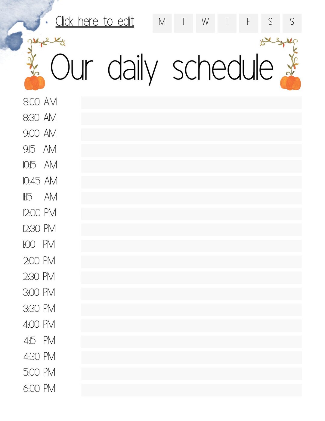 Editable Daily Planner School Homeschool Planner Hourly Etsy