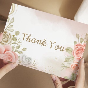 Cartão de agradecimento para impressão_Rosas elegantes