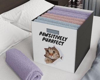 Felt Storage Box Organize with Style: Felt Cat Design Storage Box - Pawsitively Purrfect Home Organization perfect storage for feline lovers
