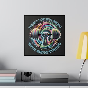 Motivational gym wall art Matte Canvas strong, Inspiring Fitness Decor for Home Gym Workout, Perfect Gift for Fitness Enthusiasts