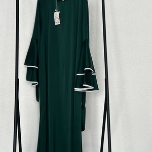 Abaya mit Trompetenärmel, Maxikleid immagine 9