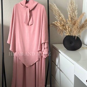 2 teiliges Khimar Set Jazz stoff Rosa