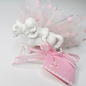 1 rocking horse guest gift, baby birth, baptism, baby shower image 2