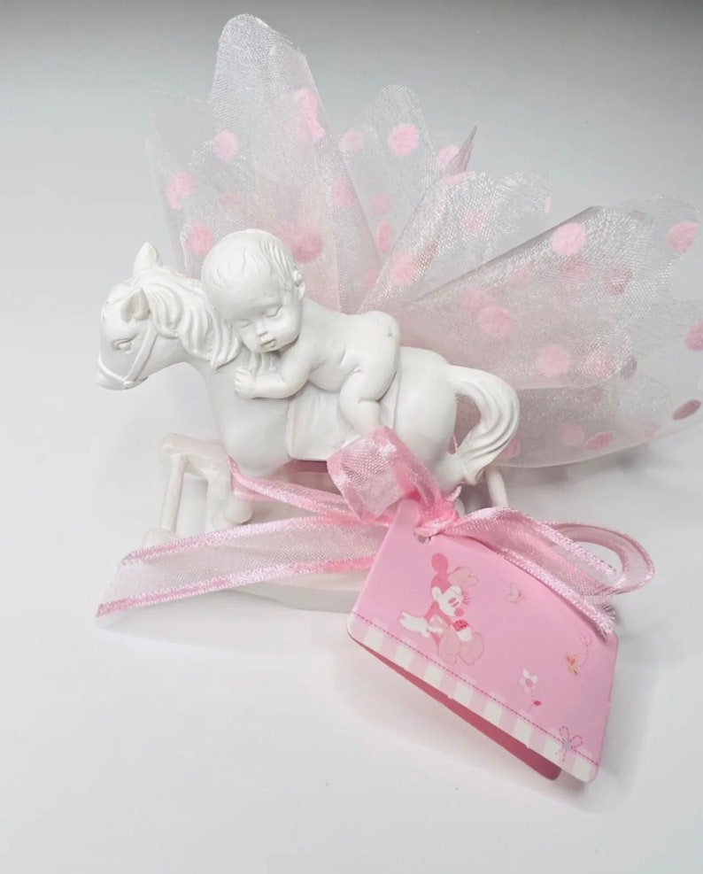 1 rocking horse guest gift, baby birth, baptism, baby shower image 2
