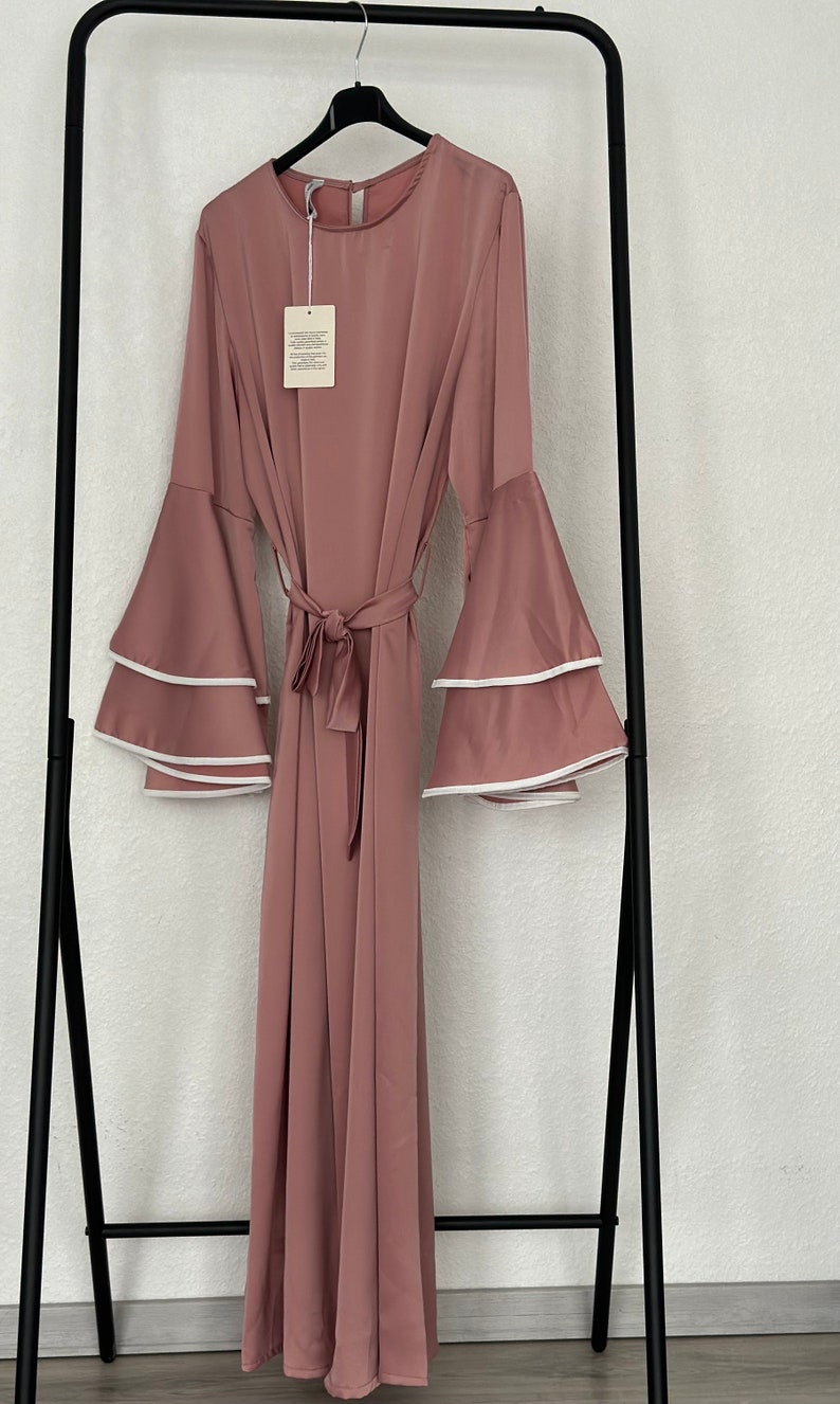 Abaya mit Trompetenärmel, Maxikleid immagine 5