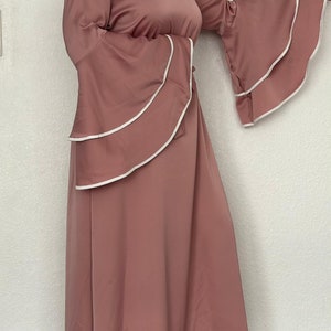 Abaya mit Trompetenärmel, Maxikleid immagine 1