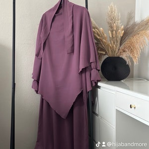 2 teiliges Khimar Set Jazz stoff Viola