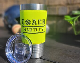 Softball Coach Appreciation Tumbler, Personalized Gift for Softball Coach, End of Season Gift for Softball Coach
