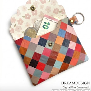 No Sew Faux Leather Wallet Template | Origami Coin Pouch Pattern (Digital Download)