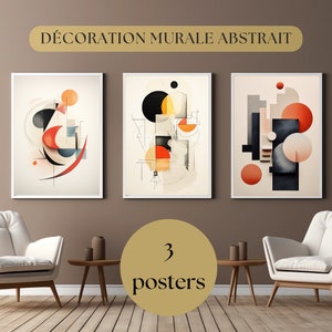 Conjuntos de 3 carteles de arte abstracto - formato 1900x2400 - producto digital