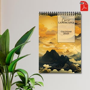 Calendario 2025 "Paisajes chinos" - Ilustraciones épicas y arte fantástico | 12 Meses + Cobertura | A3, A4, A5, formato CARTA EE. UU. | Producto Digital