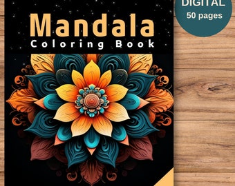Páginas para colorear Mandala para adultos - 50 páginas - producto digital - formato PDF A4