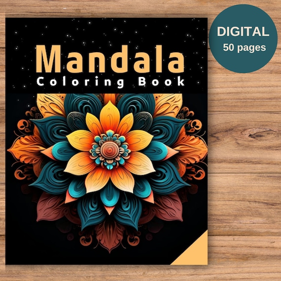 Mandala coloring pages for adults - 50 pages - digital product - A4 size PDF