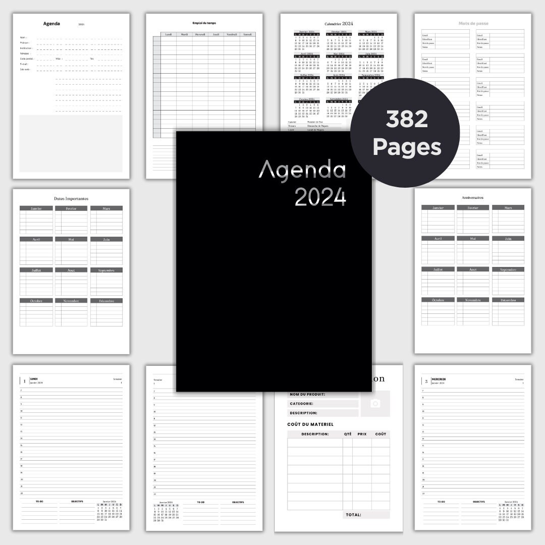 Agenda 2024 Minimalist Interior Modern Cover 382 Pages PDF to Download ...