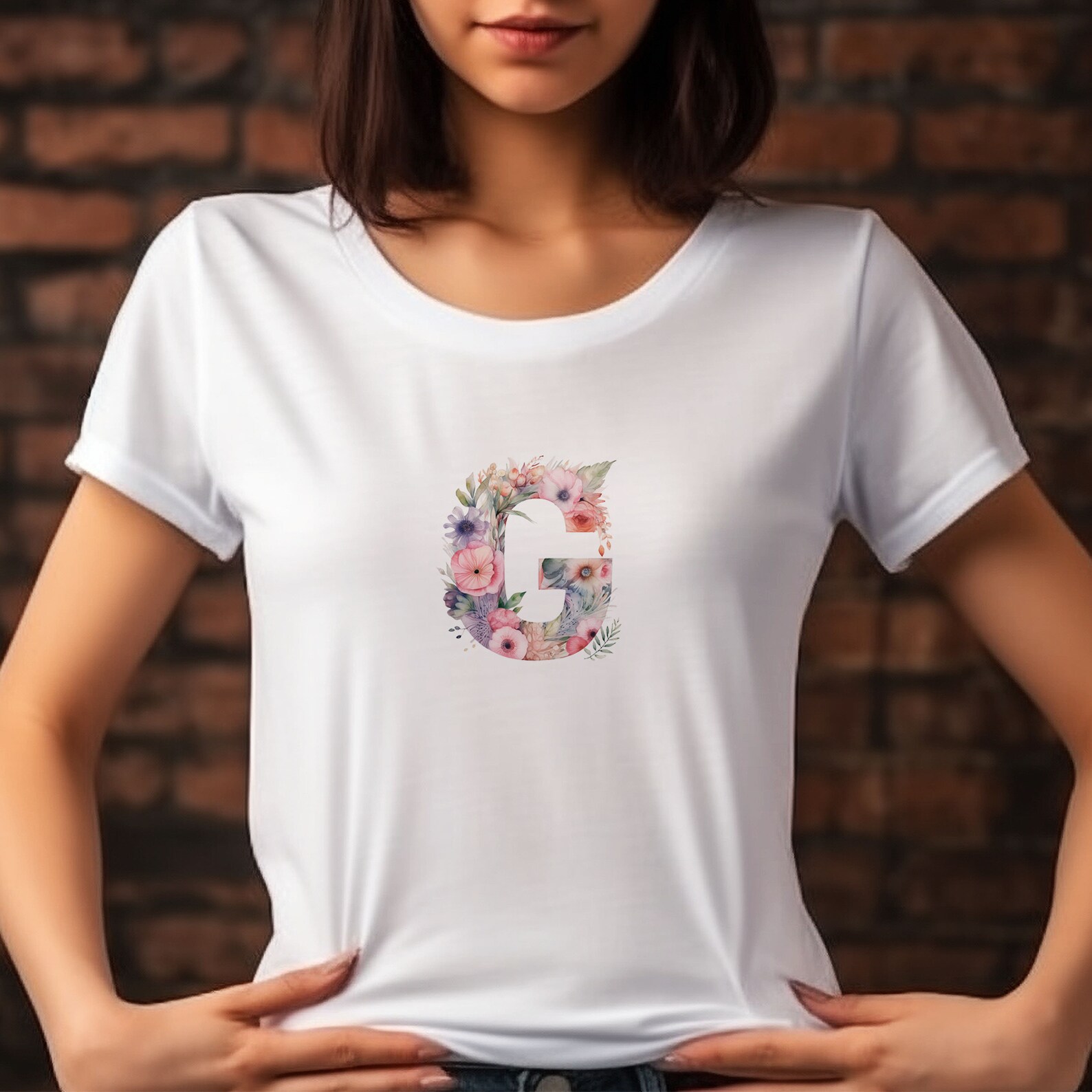 Pastel Floral Alphabet Png, 26 Floral Letters Clipart, Boho Letter