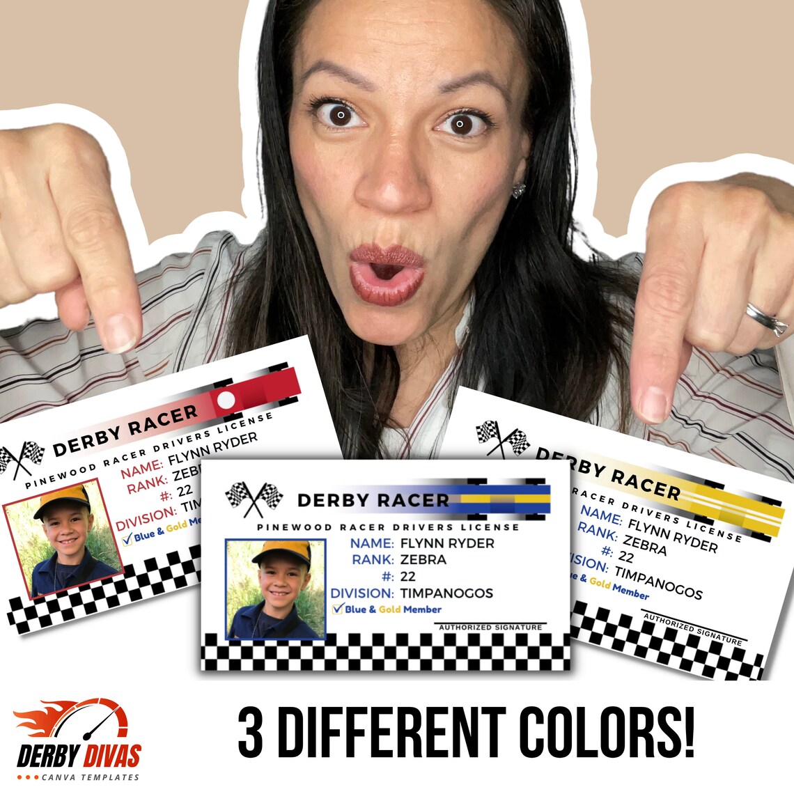 Editable Drivers License Pinewood Race Car Derby Race Car Party Derby