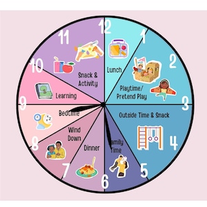 Digital Editable Summer Clock Schedule Template | Printable 8" Clock Schedule for Kids
