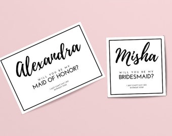 Pop the Champagne and Ask Your Girls: Digital Bridesmaid Proposal Card!