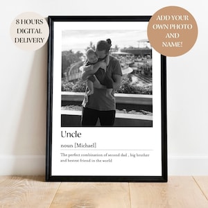Personalized Uncle Print | Gift for Uncle from Niece | Custom Gift for Uncle | Custom Uncle Gift Print | Brother Birthday Poster  Photo Gift