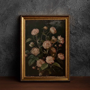 Moody Vintage Wall Art Vintage Moody Vintage Floral Art Print Moodie Art Gifts Dark Botanical Wall Art Darkness Moodie Decor Moodi Artwork