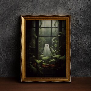 Cute Ghost in a Forest, Ghost Outside Looking In , Dark Romantic Ghost Printable Wall Art , Ghost Wall Art Print , Instant Download