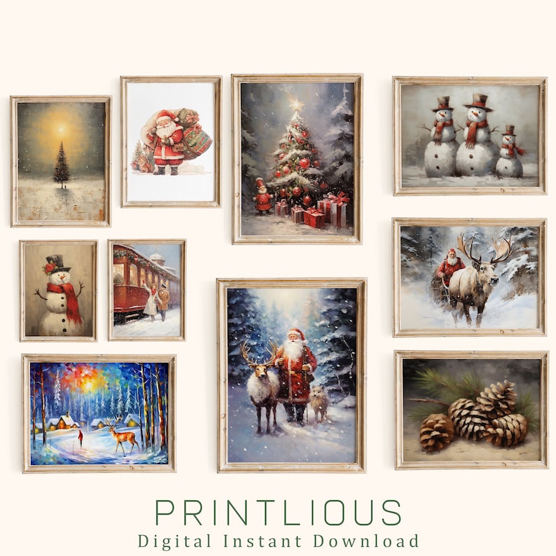 Vintage Christmas Prints Christmas Prints Bundle 15 CHRISTMAS ...