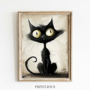 Printable Cute Cat Print Cat Art Print Cozy Cat Poster Cat Printable Wall Art Cat Portrait Print Cat Printable Poster Catlover Gift