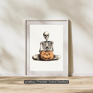 Skelett Druck für Halloween druckbare Wandkunst, Halloween Dekor für Zuhause, Halloween Poster, Halloween Druck, digitaler Download