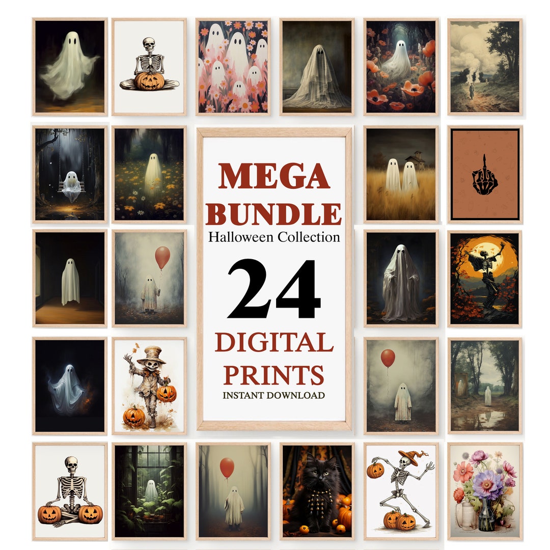 Halloween Gallery Wall Prints Set , Halloween Printable Art Gallery ...