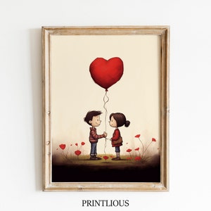 Printable Valentines Day Decor Valentine Printable Art Printable Art of Celebrating Valentine's Day | Valentines Printable Wall Art Digital
