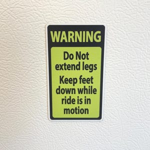 Roller Coaster Warning Sign Magnet - Inspired by Raptor at Cedar Point