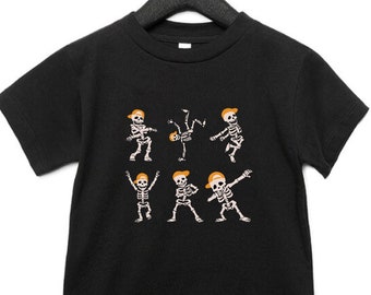 Kids Dancing Skeleton Halloween Shirt, Boys Halloween Shirt, Girls Halloween Shirt, Halloween Shirts for Kids, Dancing Skeleton Shirt